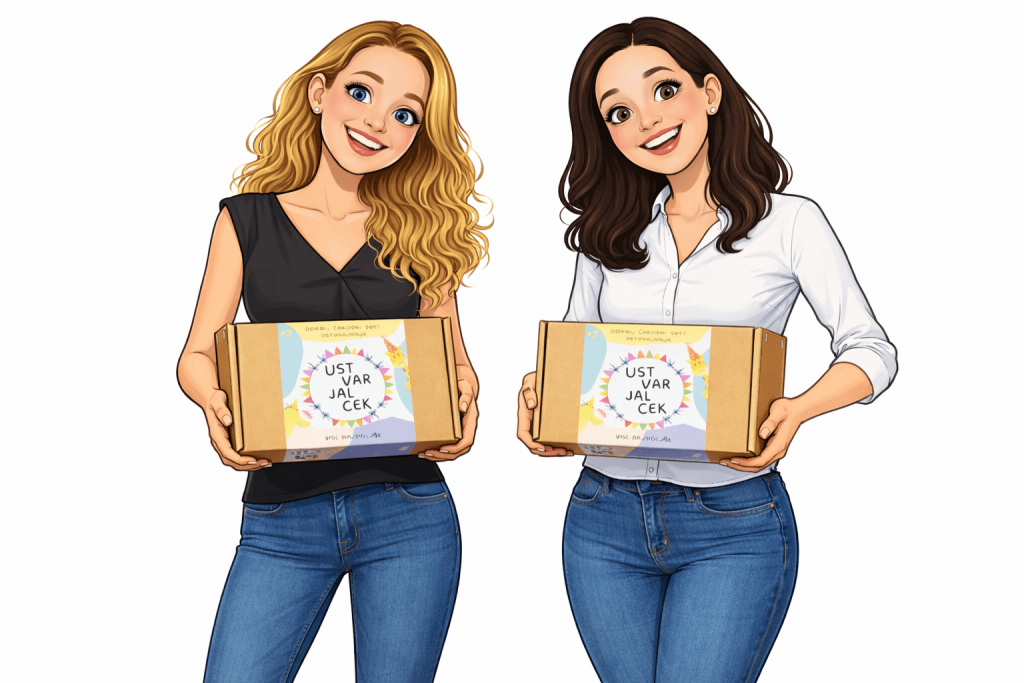 O nas ustvarialček prekrasne ženske z škatlami